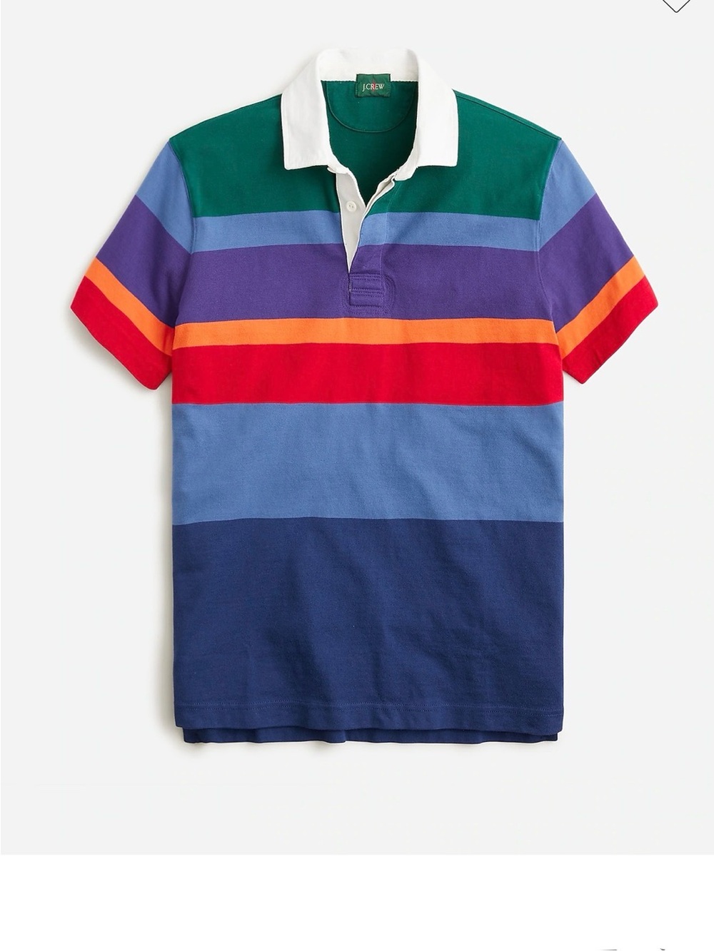 J.Crew Men's Heritage Multi-Color Striped Short Sleeve Rugby Polo XL